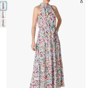 Julia Jordan Maxi Dress Sun Tie Waist Colorful Sleeveless Maxi Dress Small